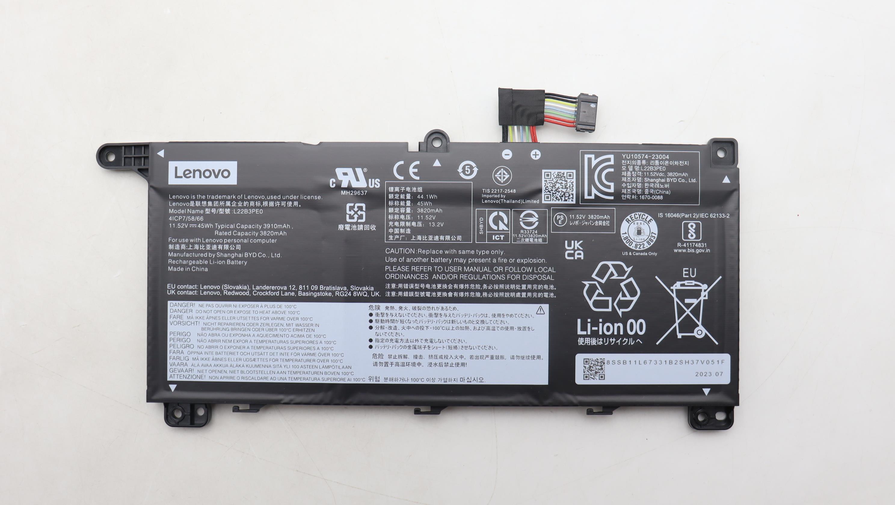 LE2587O LENOVO ORIGINAL 1152V 3820MAH 3CELL 44WH -  LE2587-O - Código: LE2587-O | Compra en Guadalajara