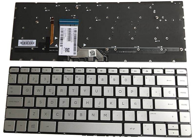 HP 841266071 KEYBOARD SILVER IBERO FOR HP PAVILION X360 13S 13S103LA 13S020 13S021 NO POINTSTICK NO BACK LIT NO FRAME - NULL