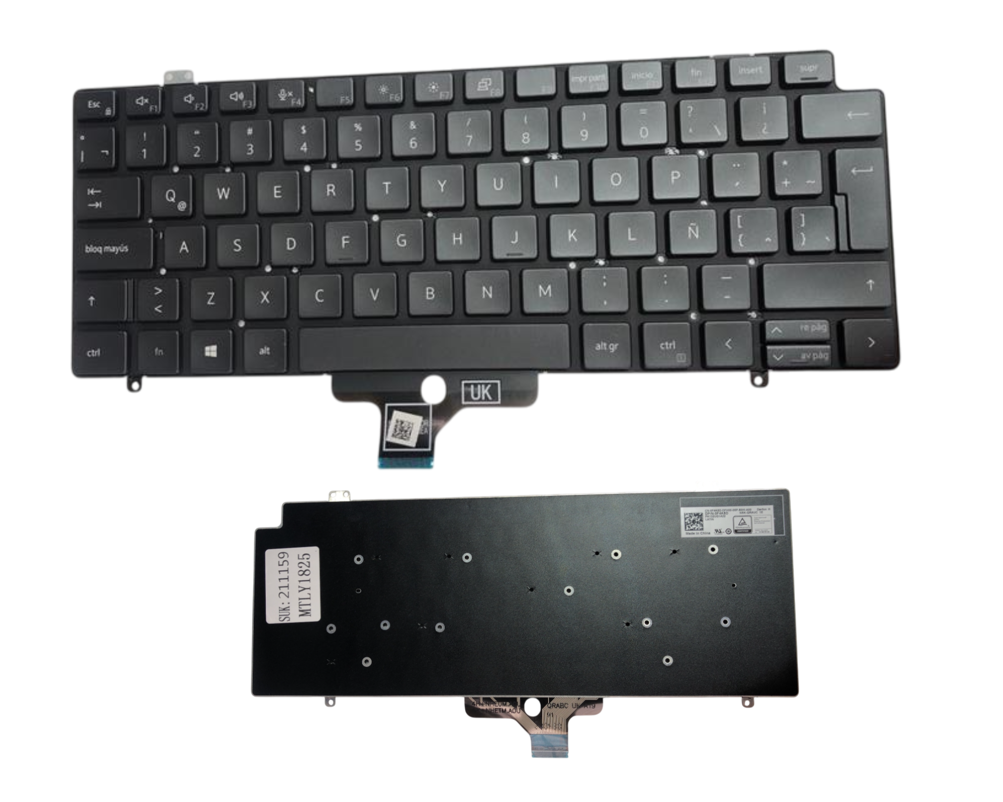 KEY1159 DELL SPANISH LATIN NOT ALPHANUMERIC BLACK KEYS NOT POINTSTICK NOT BACKLIT NOT FRAME DOWN CENTRAL CONNECTOR -  KEY1159 - Código: KEY1159 | Compra en Guadalajara