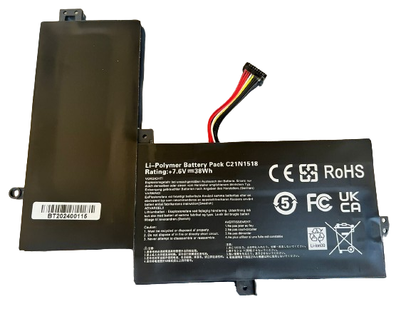 AS1612O ASUS GENERICA BATTERY 76V 2CELL 5000MAH 38WH -  AS1612-O - Toshiba