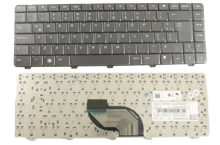 KEY0409 HP SPANISH IBERO ORIGINAL KEYBOARD BLACK COLOR WITH FRAME NO POINTING STICK NO BACKLIT LEFT CONNECTOR - NULL