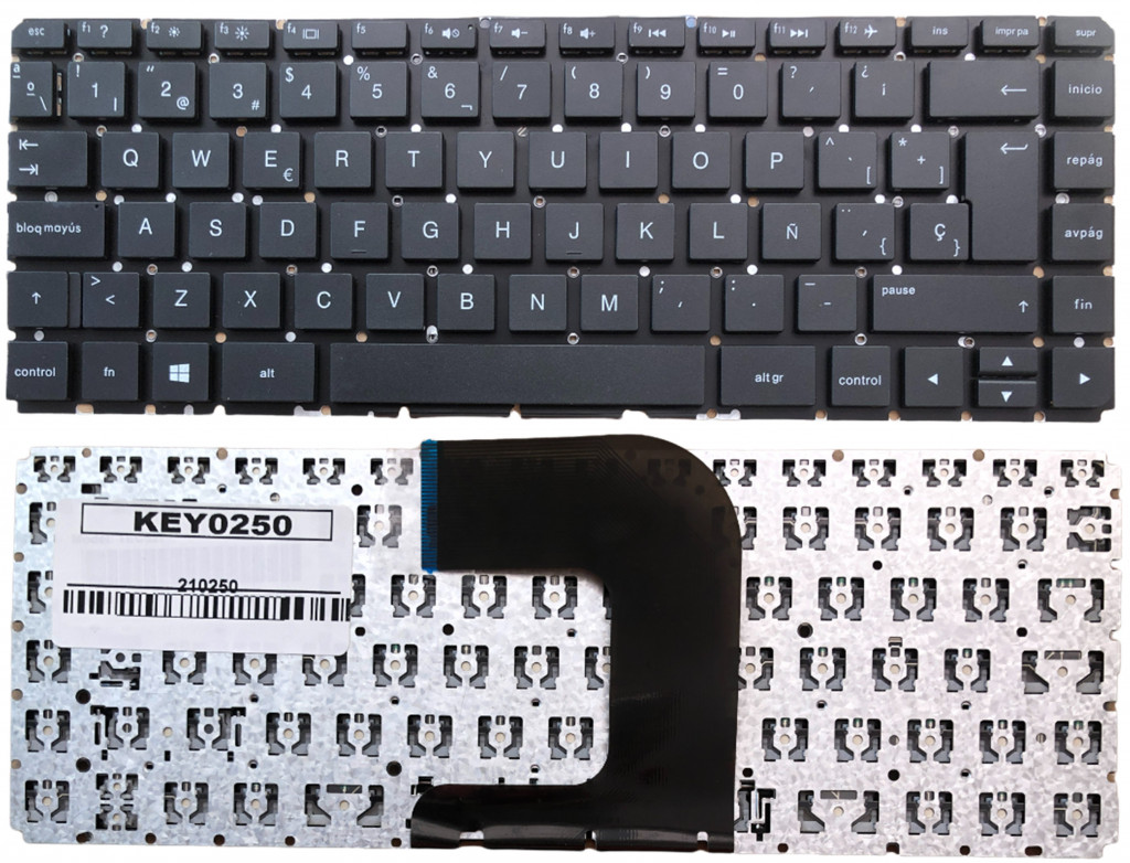 Key0250 Hp Spanish Ibero Not Alphanumeric Black Keys Not Pointstick Not Backlit Not Frame Up Central Connector - NULL