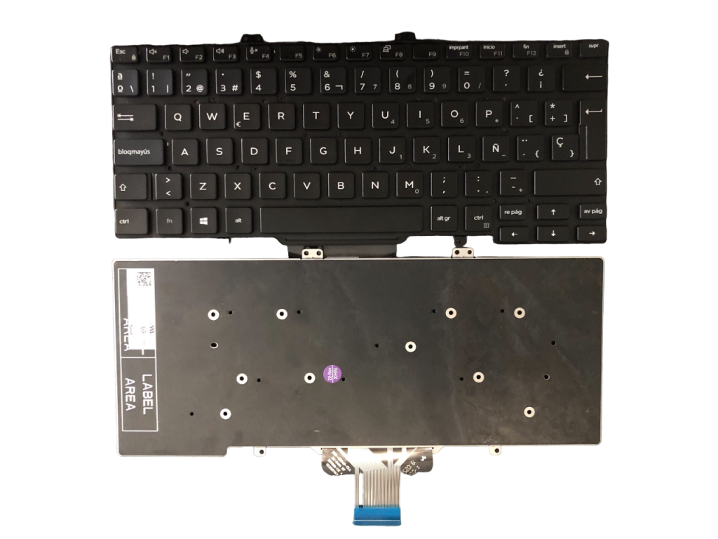 KEY1201 DELL SPANISH IBERO NOT ALPHANUMERIC BLACK KEYS NOT POINTSTICK NOT BACKLIT NOT FRAME DOWN CENTRAL CONNECTOR - KEY1201