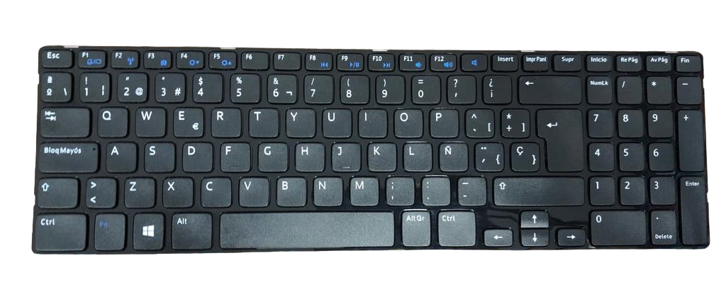 KEY0456O ASUS IBERO SPANISH ORIGINAL KEYBOARD BLACK COLOR NO FRAME NO BACKLIT NO POINTSTICK CENTRAL CONNECTOR ALPHANUMERIC - KEY0456-O