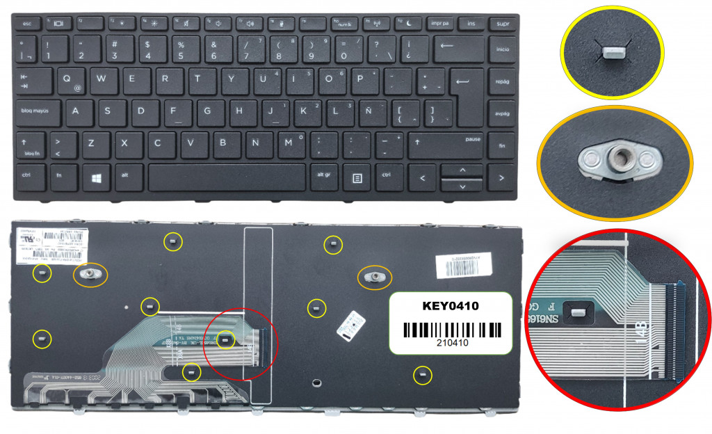 TECLADO ESPANOL SIN RETROILUMINACION PARA PROBOOK 440 G5 - KEY0410