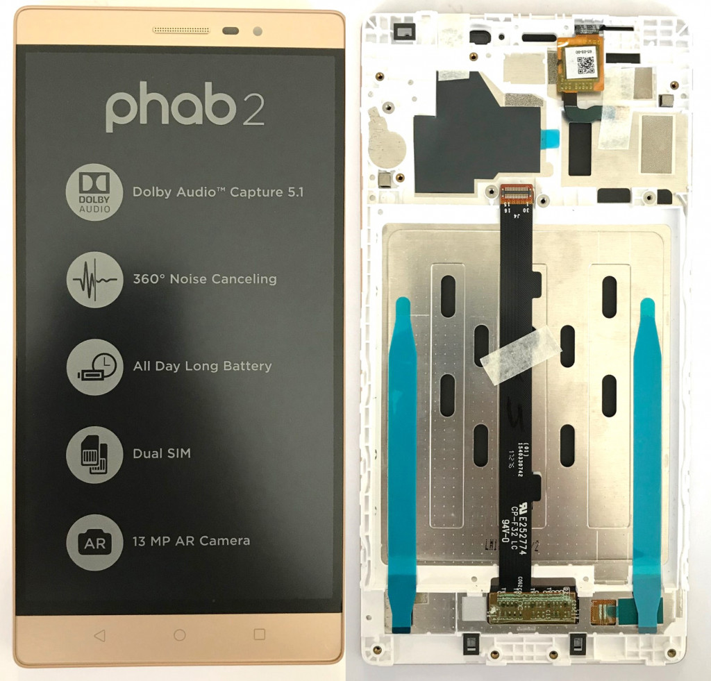 5D68C06019, LENOVO TOUCH SCREEN ASSEMBLY FOR TABLET PHAB 2, 6.4*, 1280*720, WITH FRAME, CHAMPAGNE COLOR ((GLOSSY FINISHING)) - 5D68C06019 - AmericanStock Guadalajara, Jal.